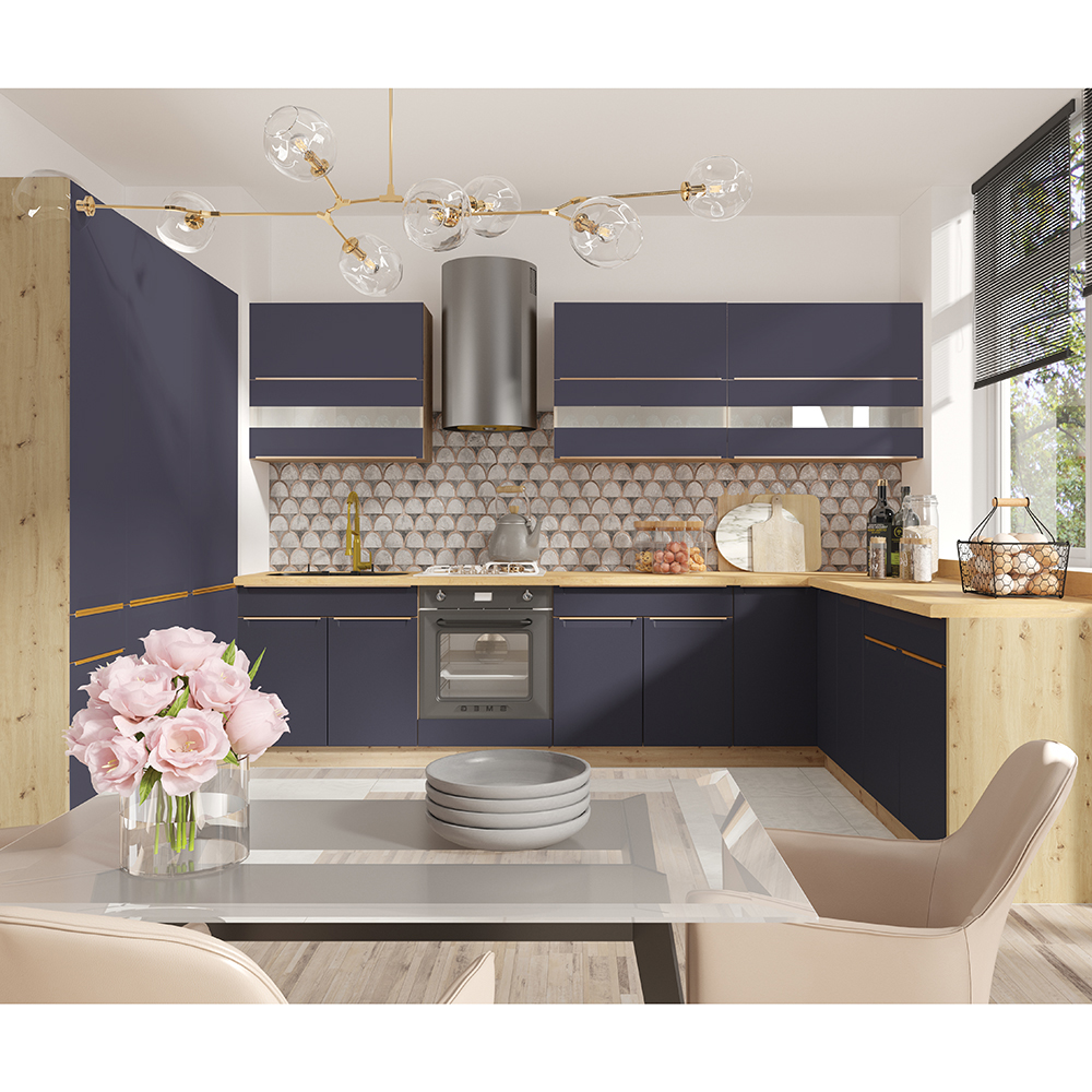 GLAMOUR m | horní skříňka rohová GLA-44G | 70x40 cm | modrá mat