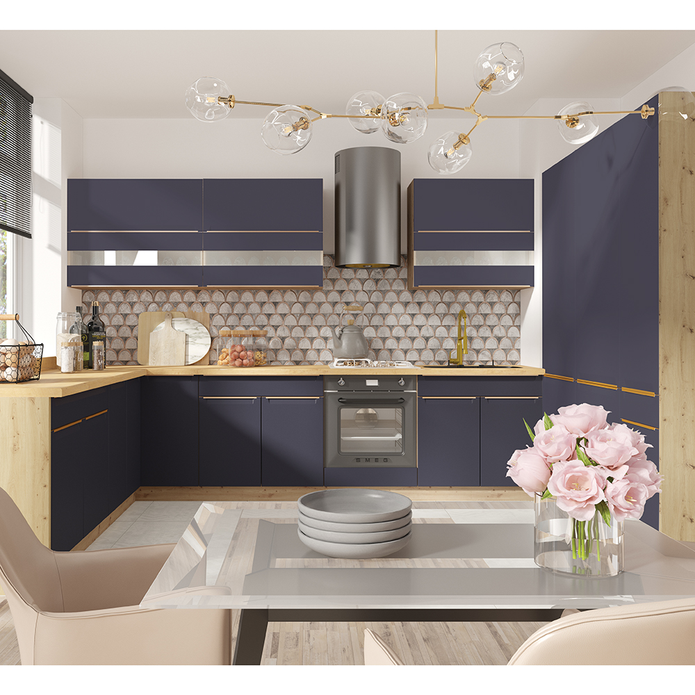 GLAMOUR m | horní skříňka rohová GLA-44G | 70x40 cm | modrá mat