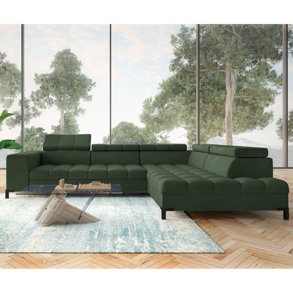 Sedací souprava ARTE | 284x200 cm | na každodenní spaní + úložný prostor | VÝBĚR TKANIN a NOŽIČEK