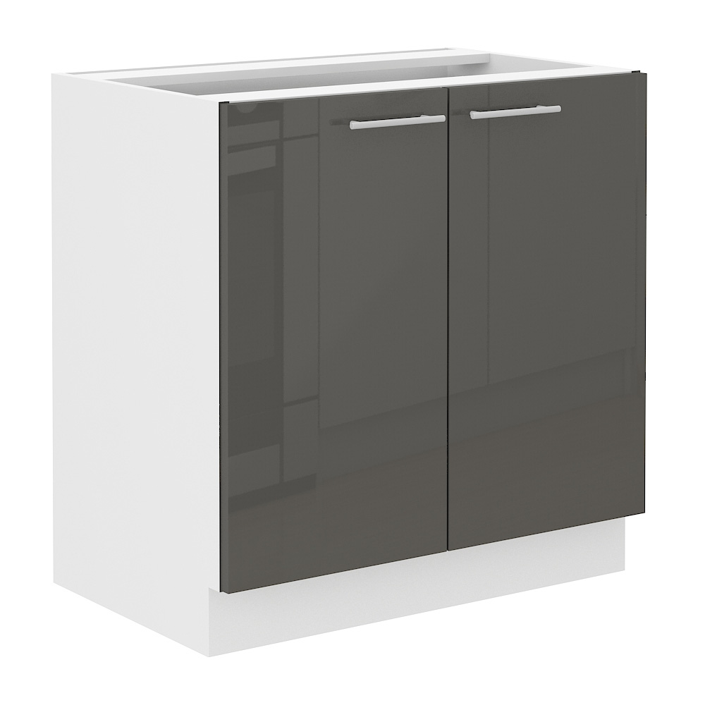 LARA gr | dolní skříňka 80ZL 2F dřezová | 80 cm | šedá lesk