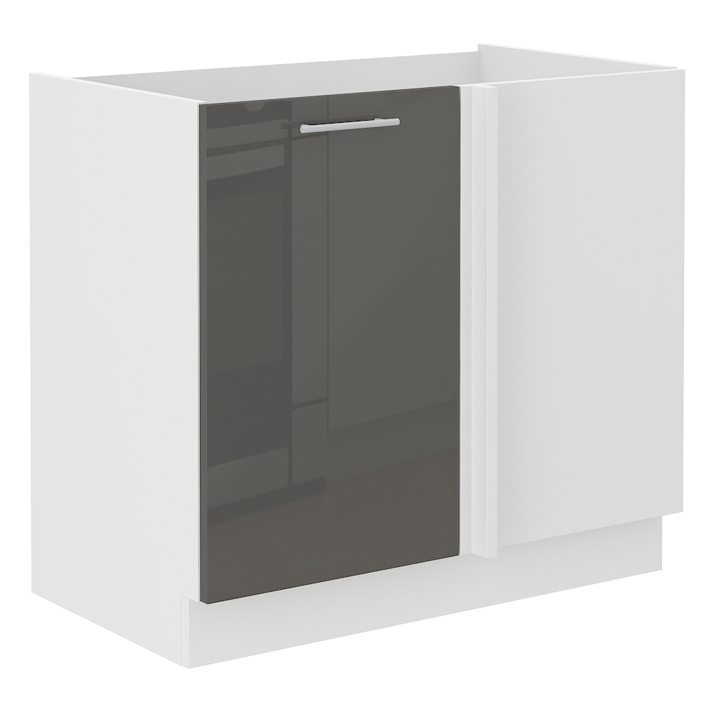 LARA gr | dolní skříňka 105ND 1F rohová s policí | 105x60 cm | UNI provedení | šedá lesk