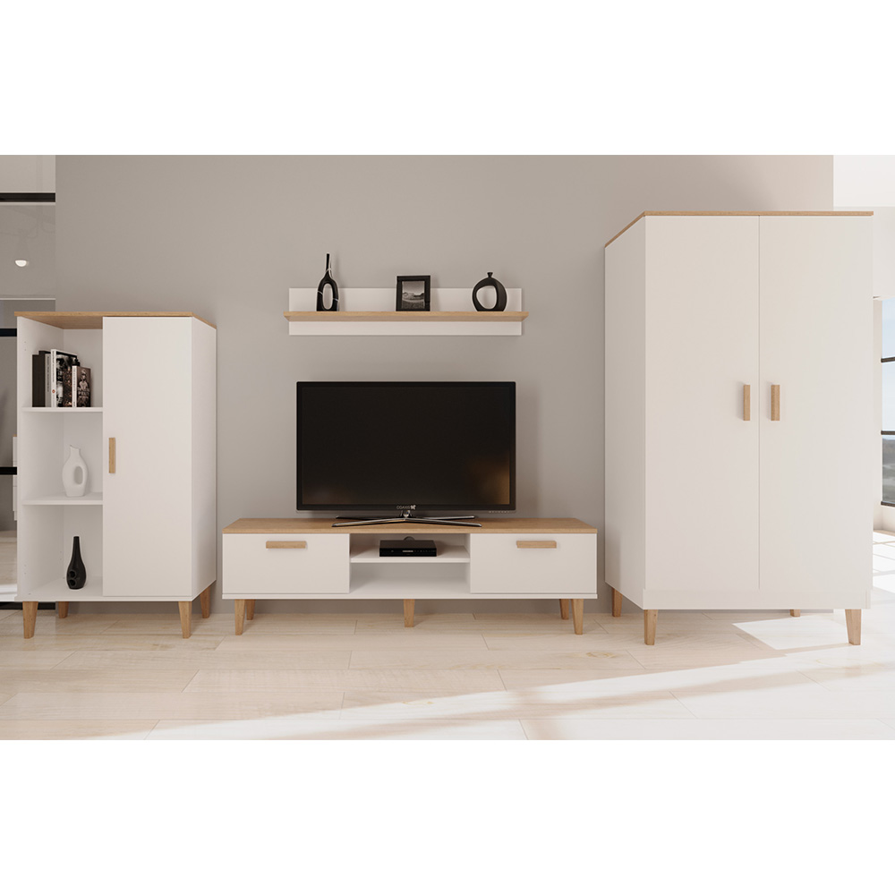 Denver KOT | šatní skříň | bílá/hikora