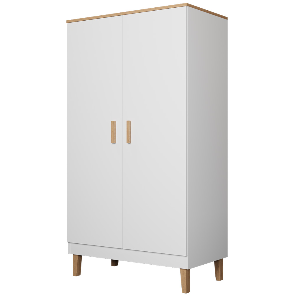 Denver KOT | šatní skříň | bílá/hikora