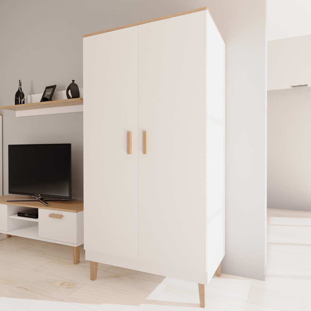 Denver KOT | šatní skříň | bílá/hikora