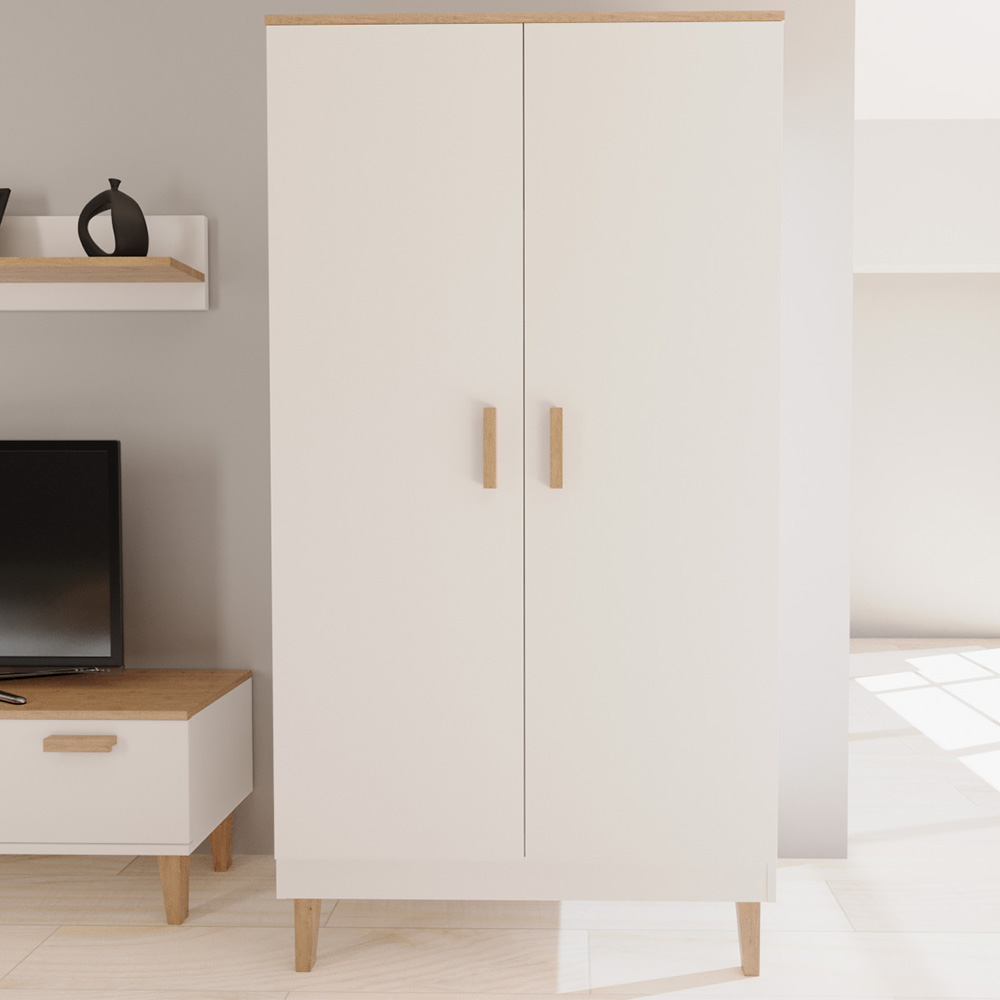 Denver KOT | šatní skříň | bílá/hikora