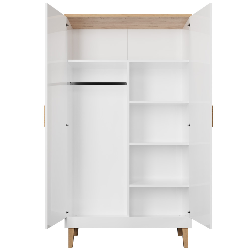 Denver KOT | šatní skříň | bílá/hikora