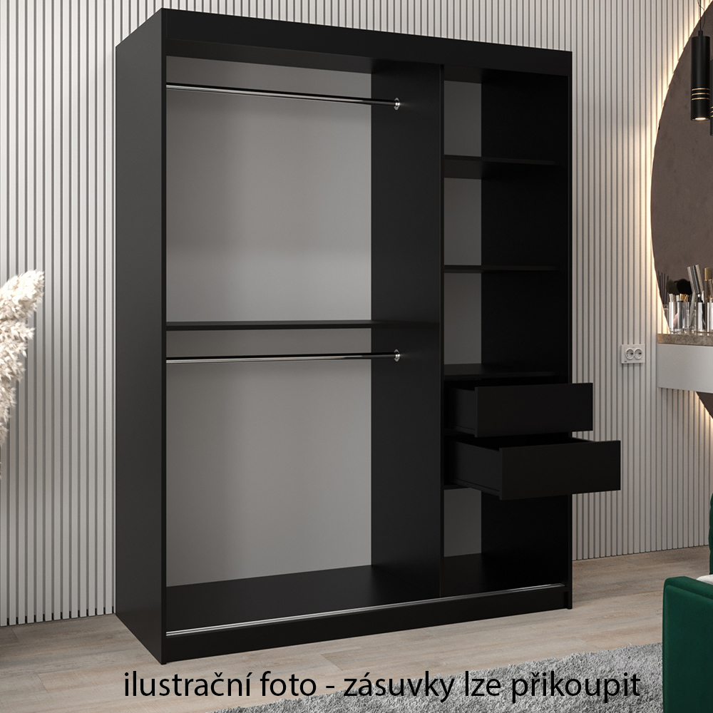 Šatní skříň Lamelo 1 - 150 cm | černá/artisan