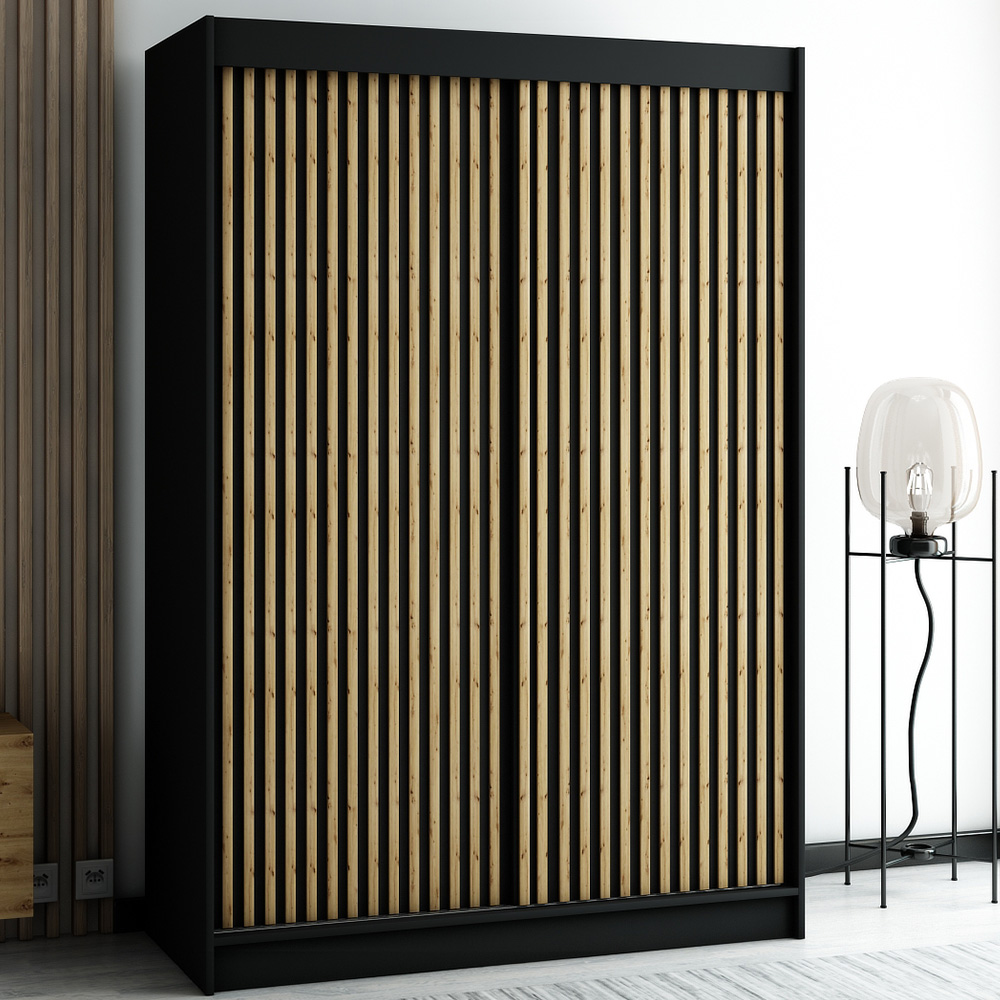 Šatní skříň Lamelo 1 - 150 cm | černá/artisan