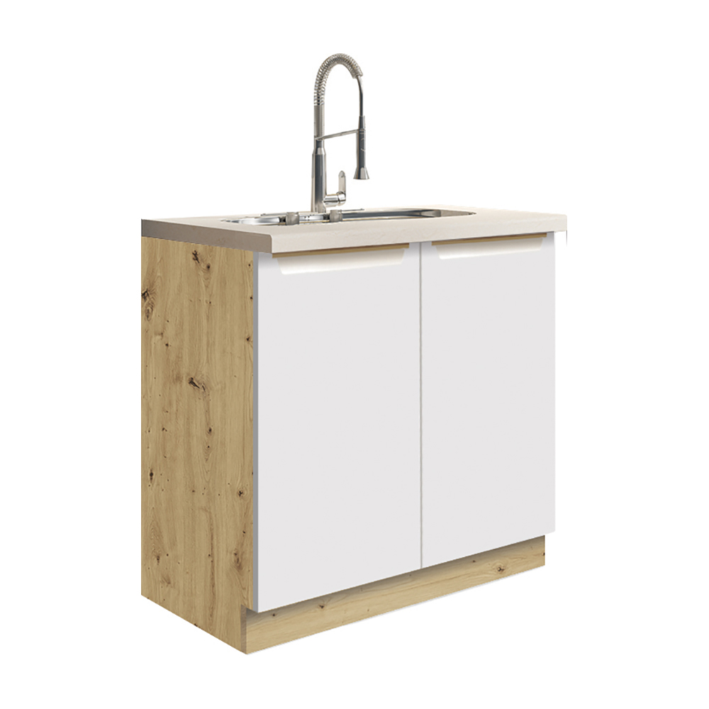 GLAMOUR b | dolní skříňka GLA-12D dřezová | 80 cm | bílá mat