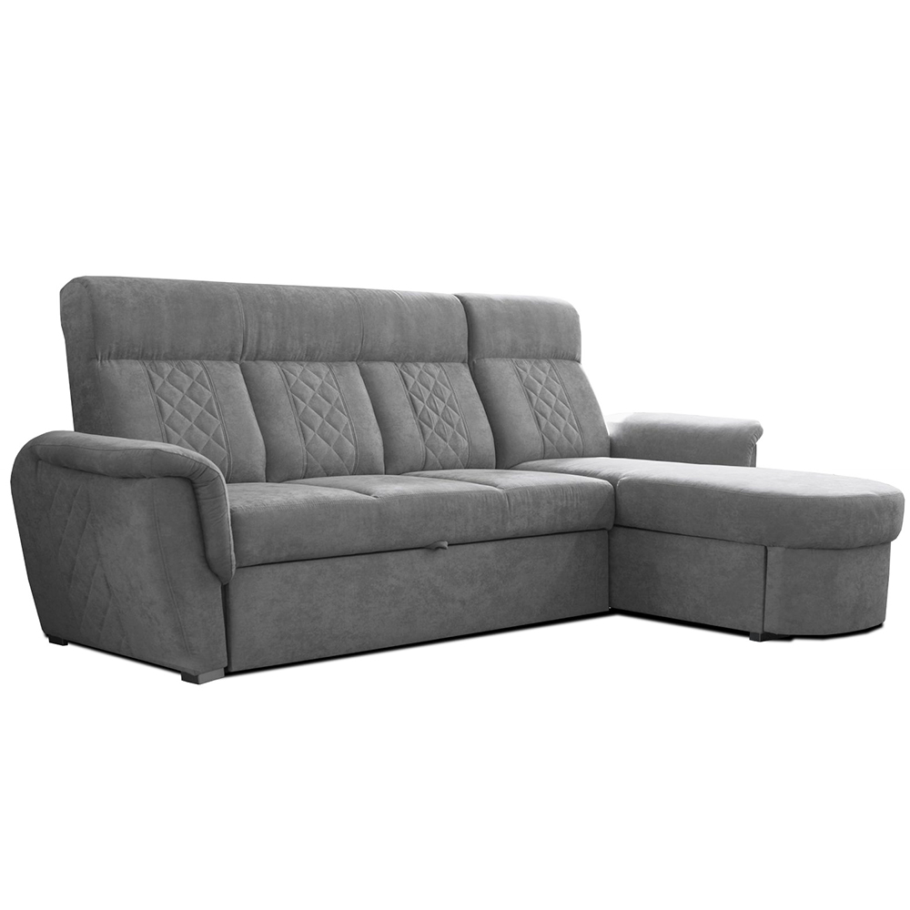 Sedací souprava BOSTON | pravá | EXTRA VYSOKÝ sedák a záda | šedá S POVRCHOVOU ÚPRAVOU