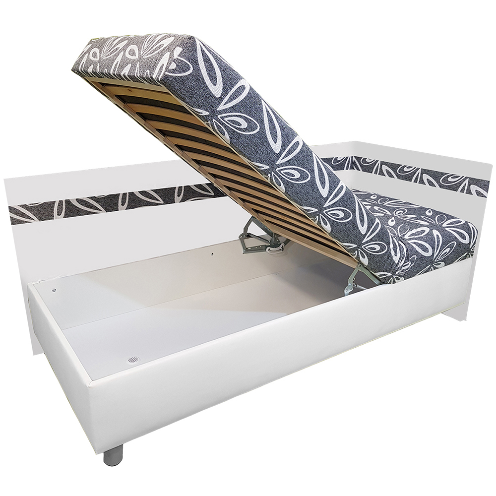 Jednolůžko ALEX | 80x200 cm | PRAVÁ | polohovací rošt | VÝBĚR POTAHU A MATRACE | z ČR