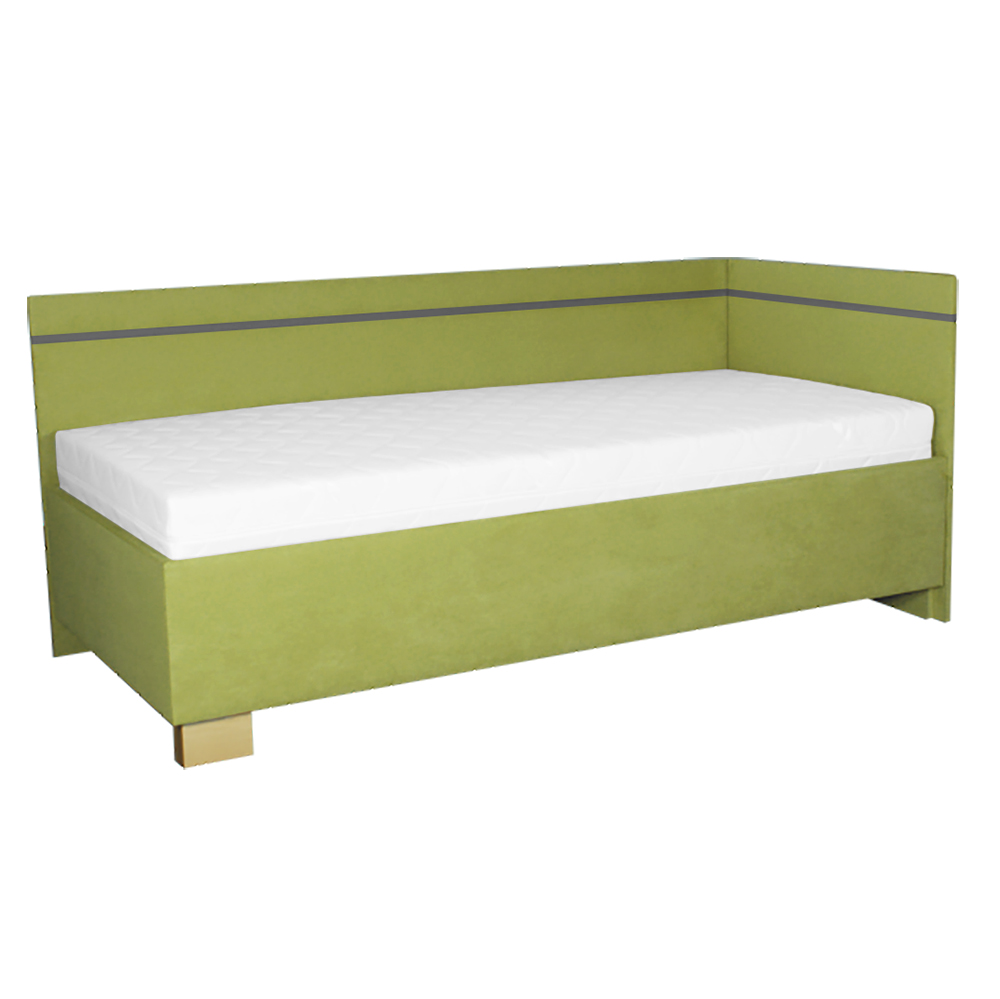 Jednolůžko DOMINIK | 80x200 cm | PRAVÁ | pevný rošt | VÝBĚR POTAHU A MATRACE | z ČR