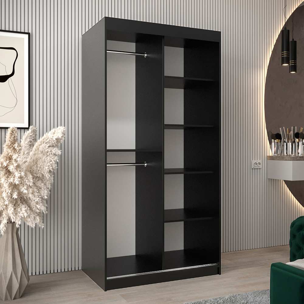 Šatní skříň Tokyo 1 | 100 cm | černá/sonoma