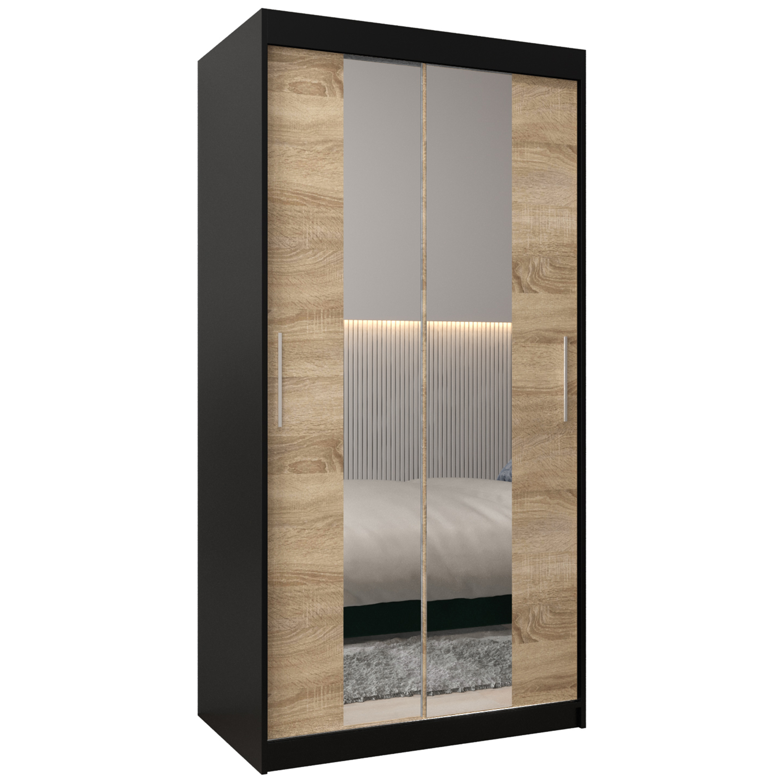 Šatní skříň Tokyo 1 | 100 cm | černá/sonoma