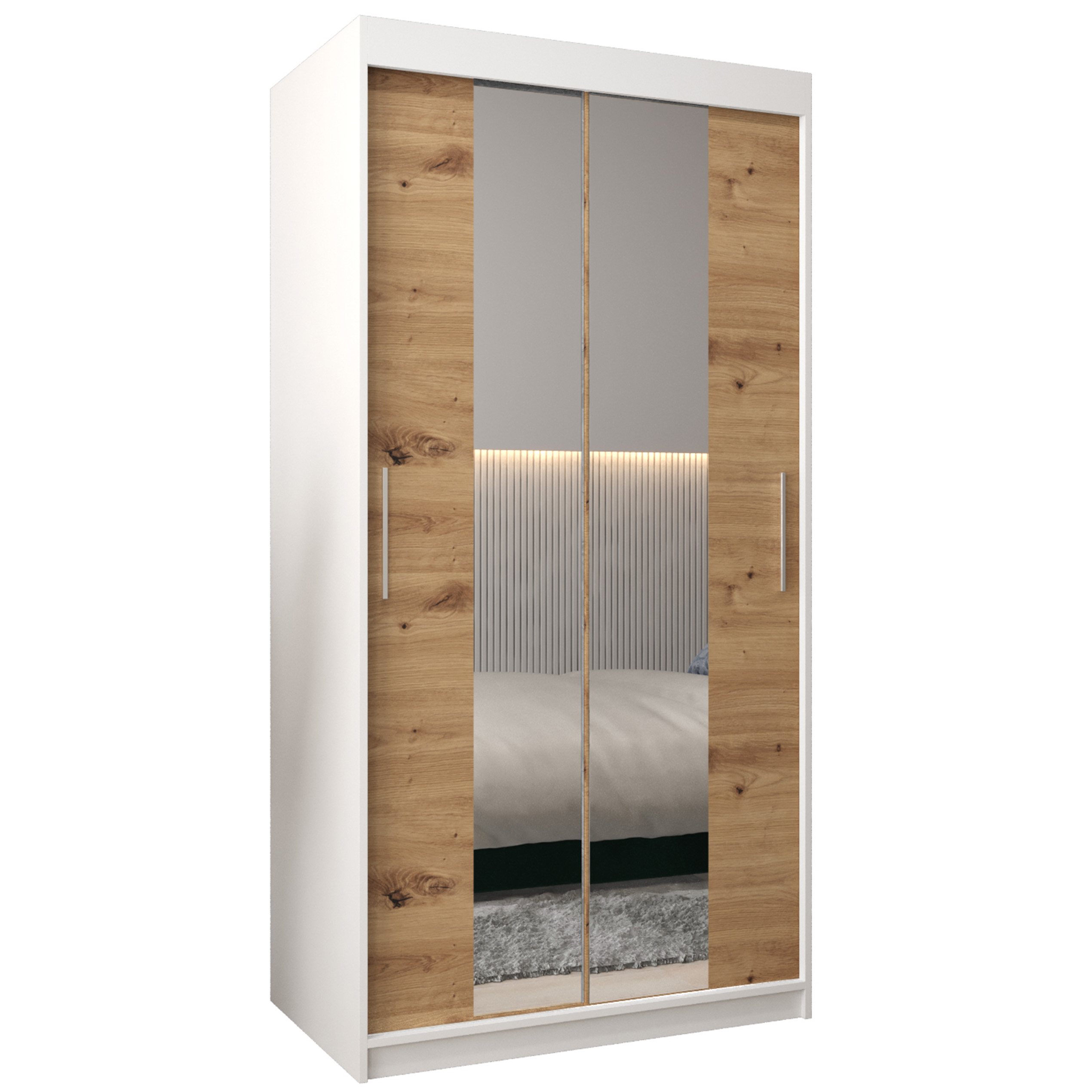 Šatní skříň Tokyo 1 | 100 cm | bílá/artisan