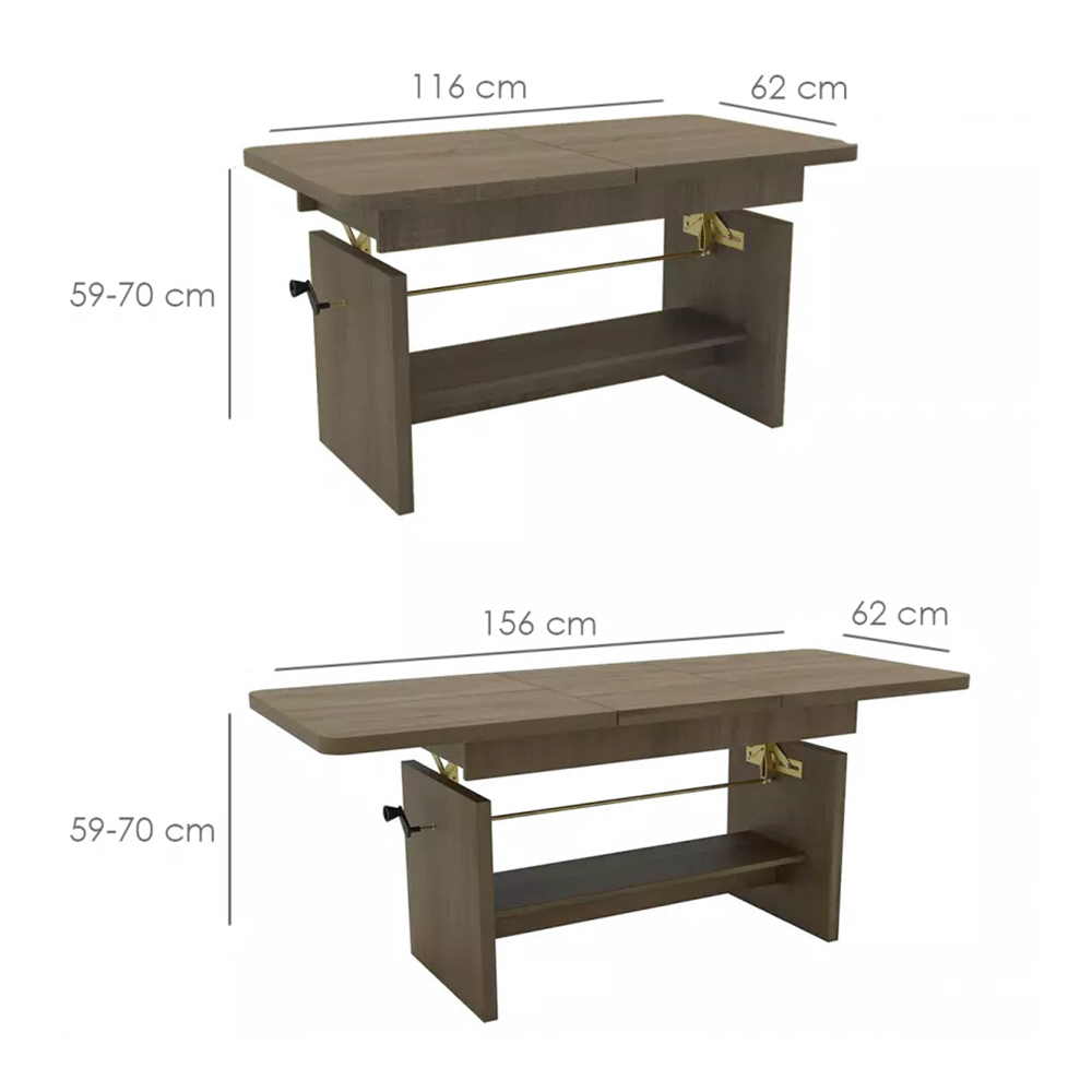 Konferenční stolek JANEK 2v1 | rozkládací 116-156 cm | lefkas