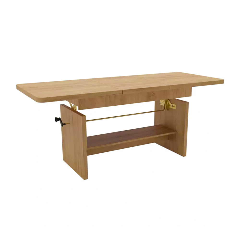 Konferenční stolek JANEK 2v1 | rozkládací 116-156 cm | kraft zlatý