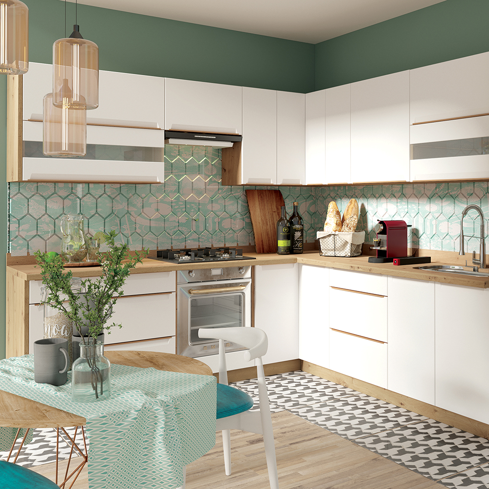 GLAMOUR b | horní skříňka rohová GLA-45G | 40x70 cm | bílá mat