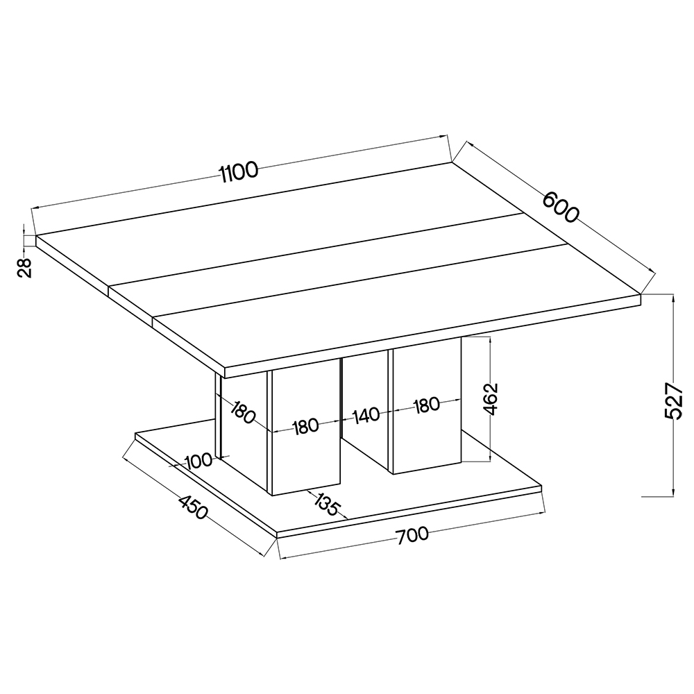 Konferenční stolek BOSTONA | 110x60 cm | lefkas