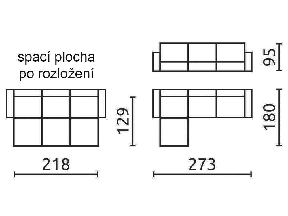 Sedací souprava Nest III | 180x273 | LEVÁ | rozkládací | POSLEDNÍ KUS Z PRODEJNY