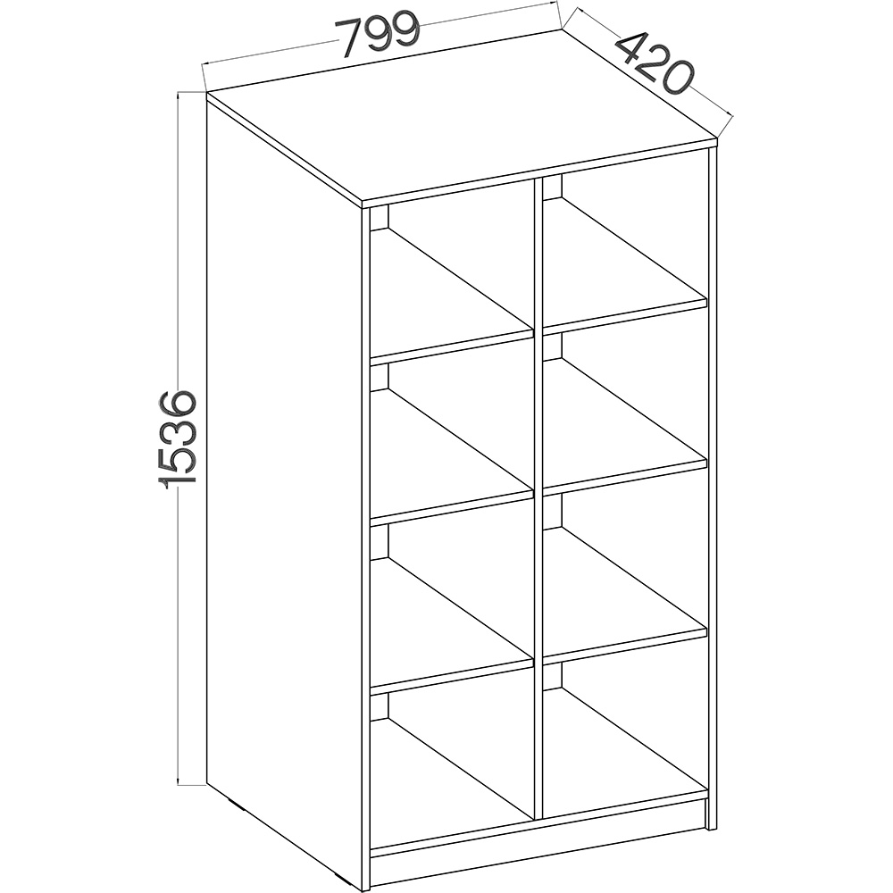 MELTA | regál knihovna AR106 | 79,9 cm | artisan