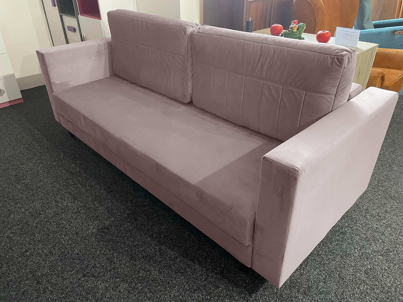 Pohovka BELLA | 232 cm | rozkládací 148x200 | pudrová lila | VÝPRODEJ II. jakost