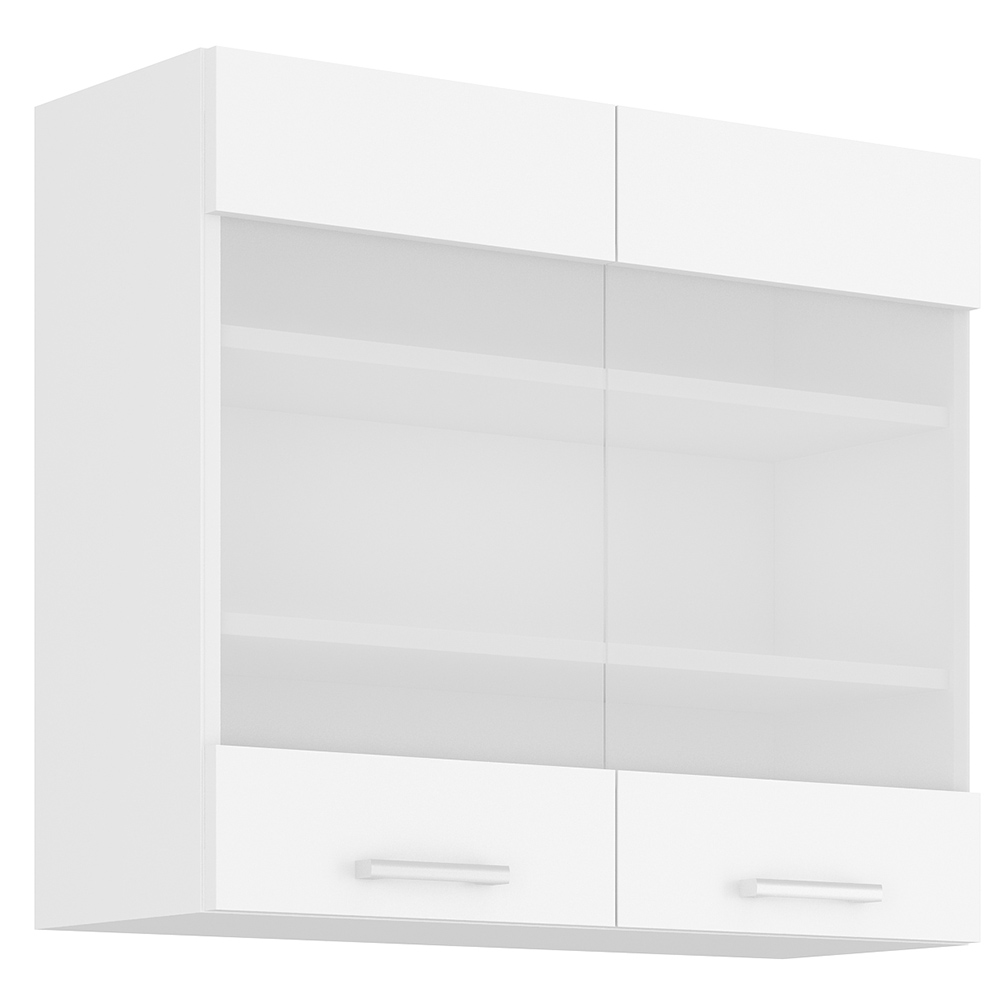 EKO WHITE | horní skřínka 80GS-72 2F prosklená | 80 cm | bílá mat
