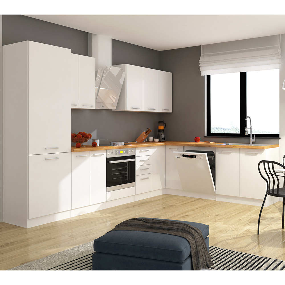 Kuchyňská linka EKO WHITE | ve tvaru L | 309x229 cm | bílá mat