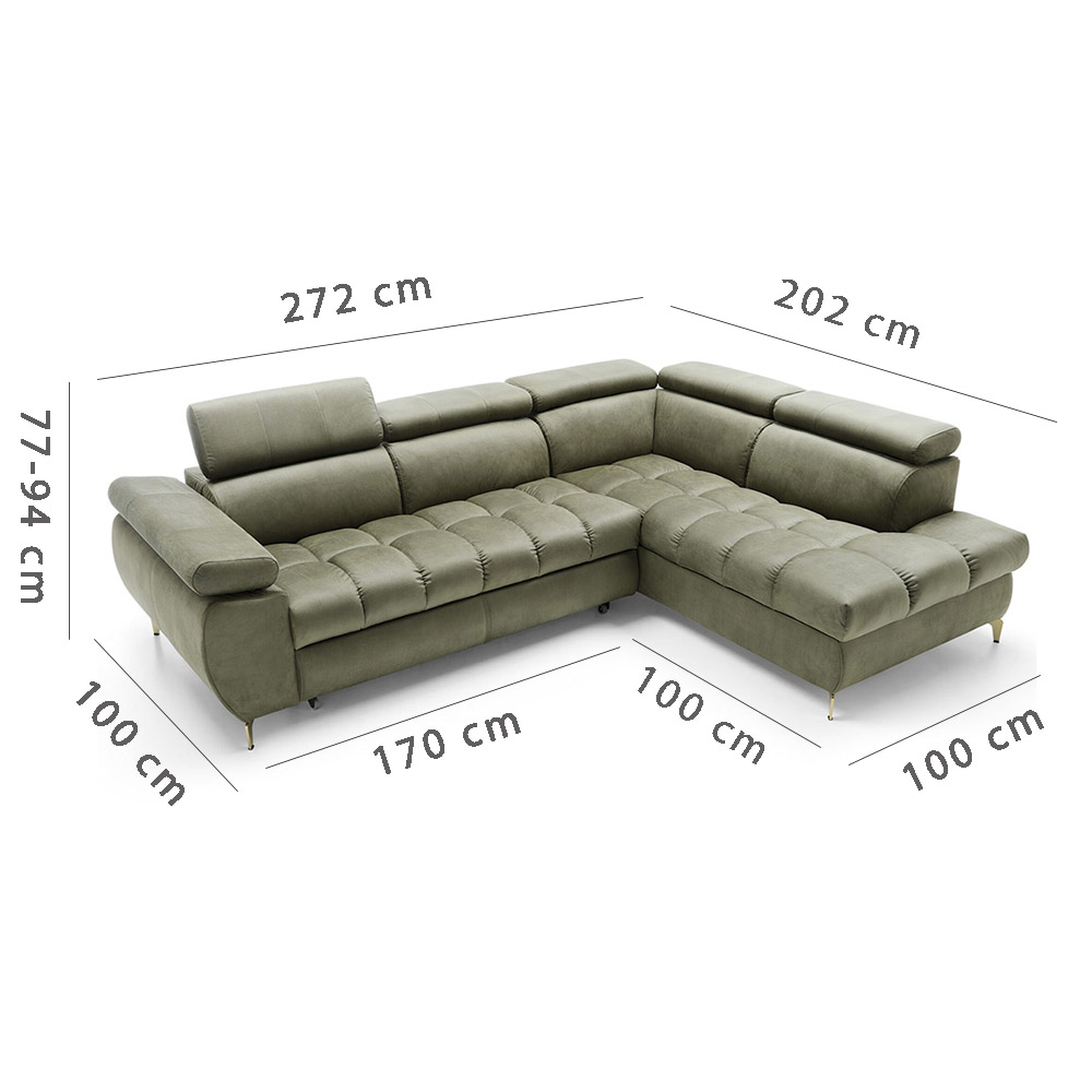 Sedací souprava LUGANO II | 272x202 | rozkládací + úložný prostor | VÝBĚR TKANIN a NOŽIČEK