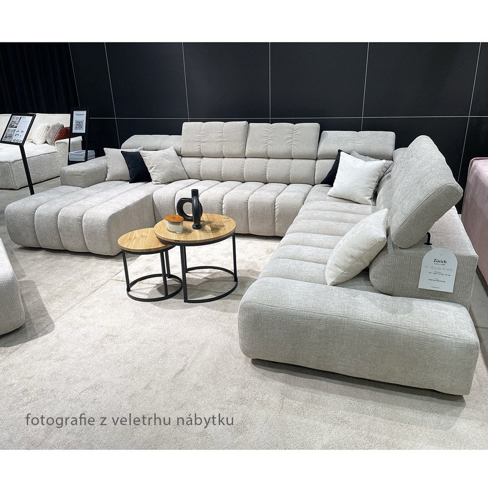 Sedací souprava ZURICH U | 294x367x188 cm | rozkládací + bez úložného prostoru | VÝBĚR TKANIN