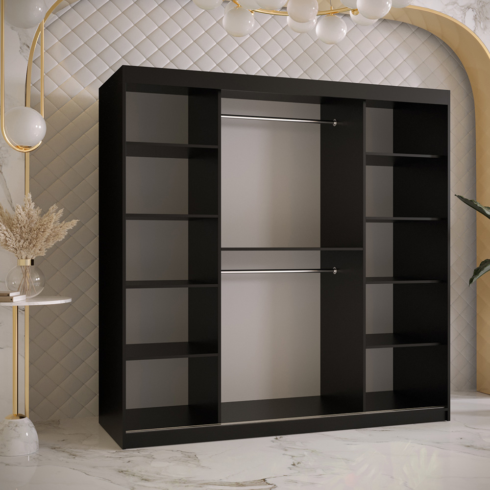 Šatní skříň Lima 1 | 180 cm | černá/jasan