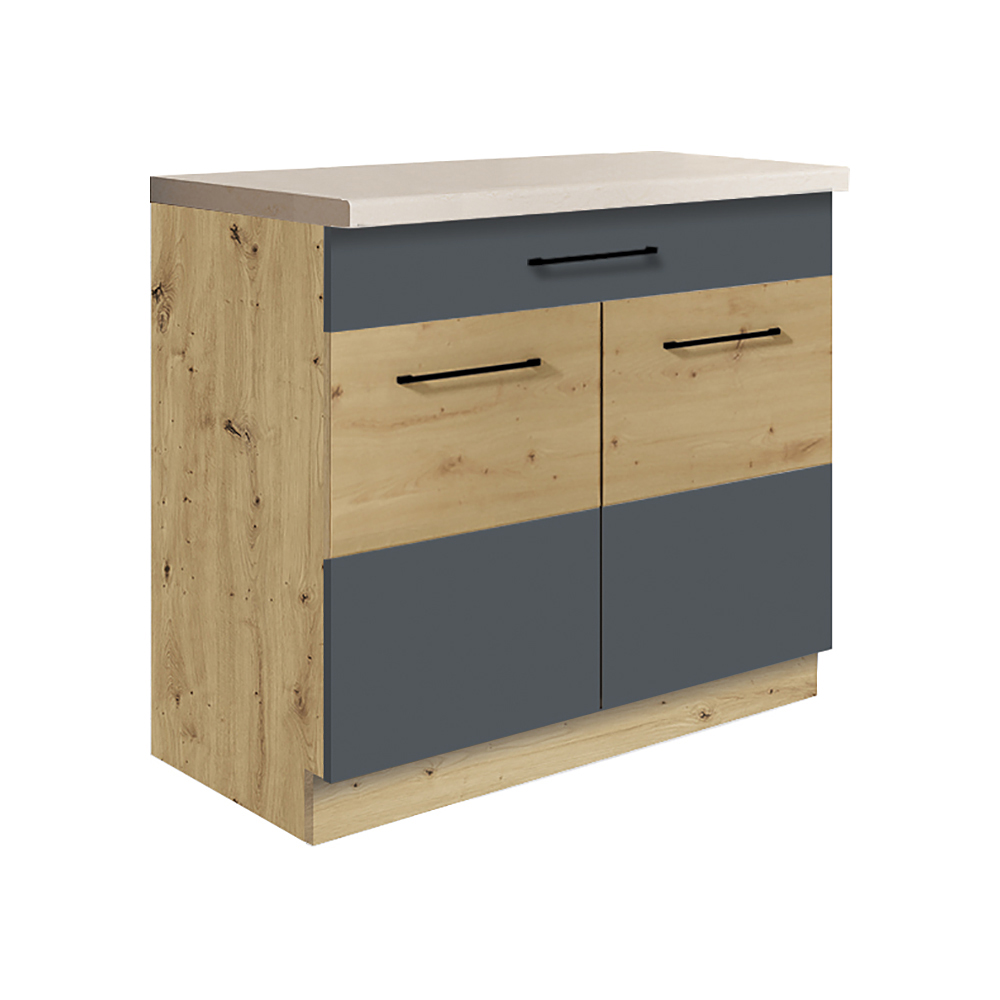 INFINITY s | dolní skříňka 7D | 90 cm | artisan/šedá mat