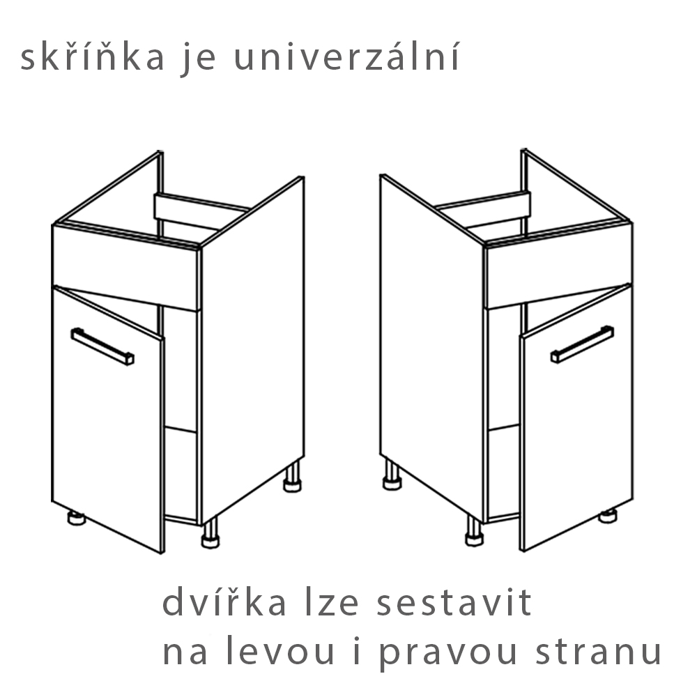 INFINITY s | dolní skříňka 11D dřezová | 60 cm | artisan/šedá mat