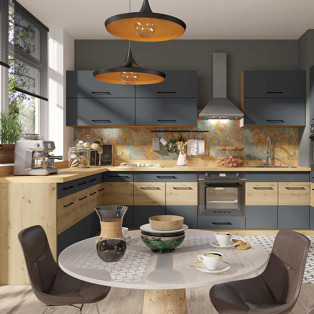 INFINITY s | dolní skříňka 17D na vestavnou troubu | 60 cm | artisan/šedá mat