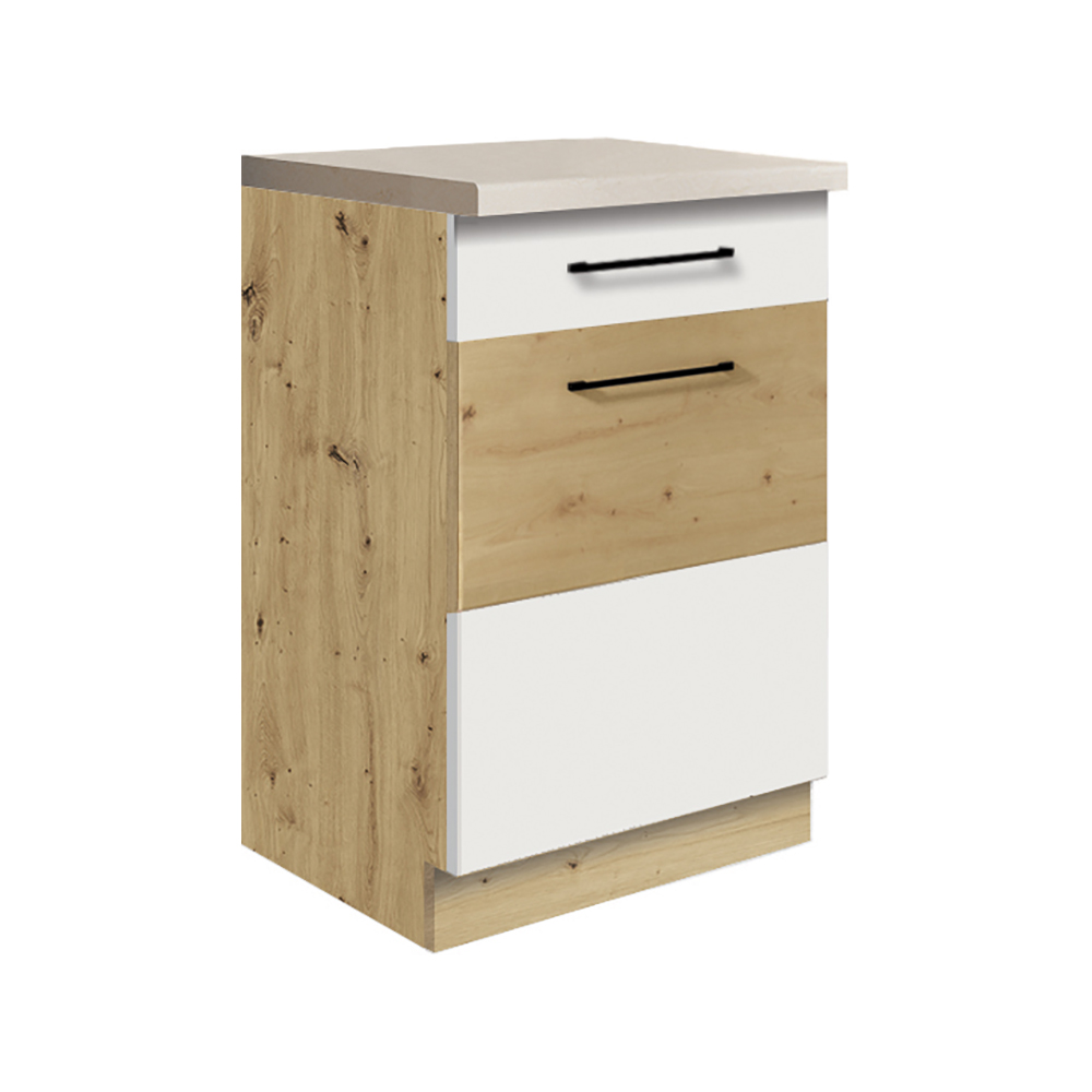 INFINITY b | dolní skříňka 4D | 50 cm | artisan/bílá lesk | VÝBĚR KOVÁNÍ