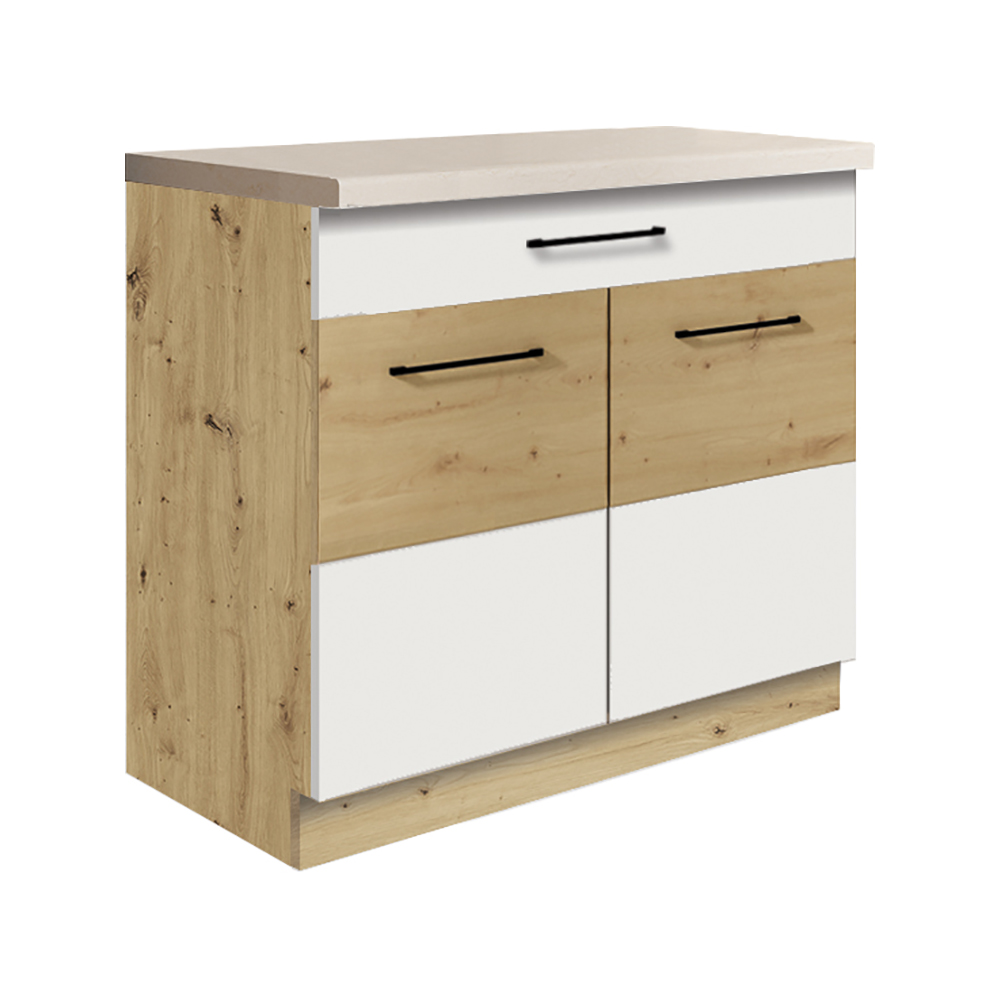 INFINITY b | dolní skříňka 7D | 90 cm | artisan/bílá lesk | VÝBĚR KOVÁNÍ