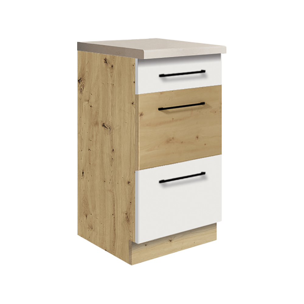 INFINITY b | dolní skříňka 8D | 40 cm | artisan/bílá lesk | VÝBĚR KOVÁNÍ