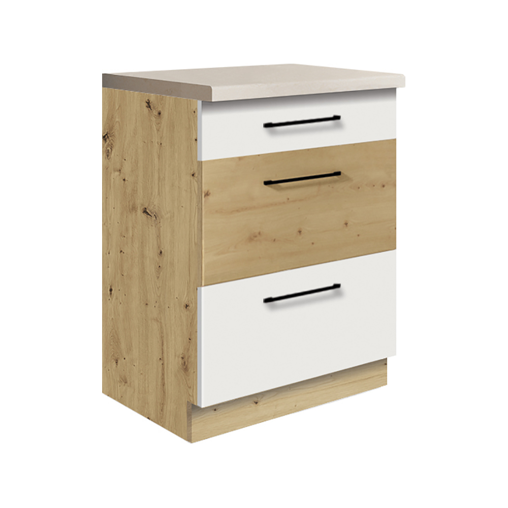 INFINITY b | dolní skříňka 10D | 60 cm | artisan/bílá lesk | VÝBĚR KOVÁNÍ