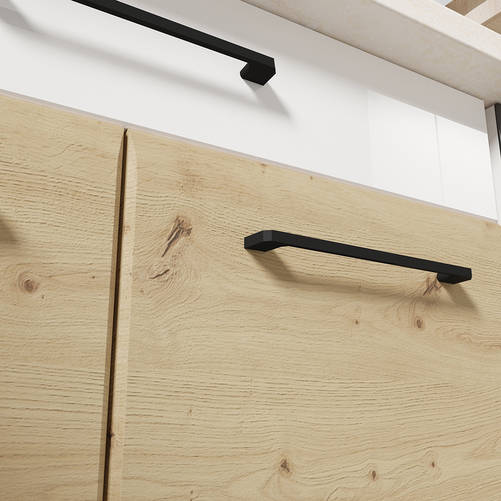 INFINITY b | dolní skříňka 25D P rohová | 110x60 cm | artisan/bílá lesk