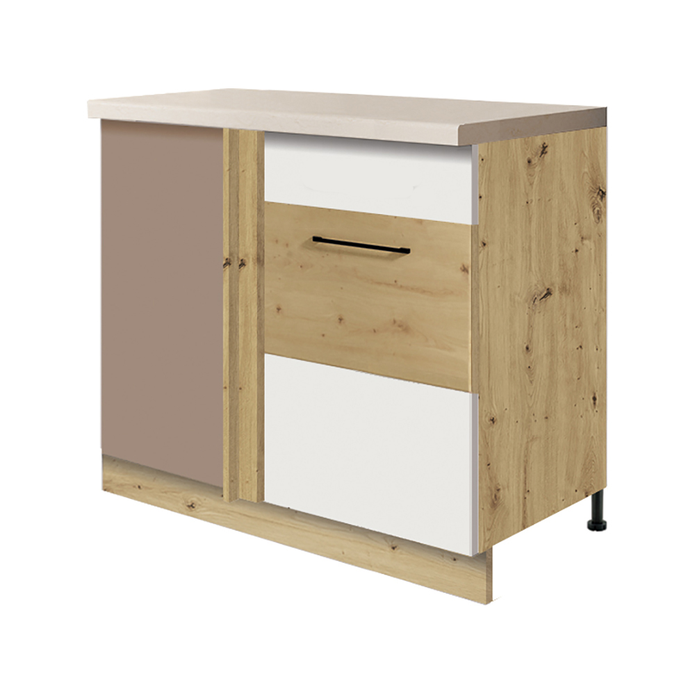 INFINITY b | dolní skříňka 25D P rohová | 110x60 cm | artisan/bílá lesk