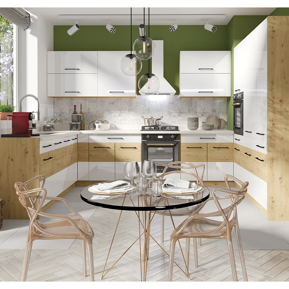 INFINITY b | horní skříňka 41G výklopná | 80 cm | artisan/bílá lesk | VÝBĚR KOVÁNÍ