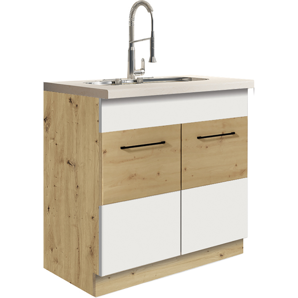 Kuchyňská linka INFINITY b | 220x290 cm | artisan/bílá lesk | VÝBĚR KOVÁNÍ