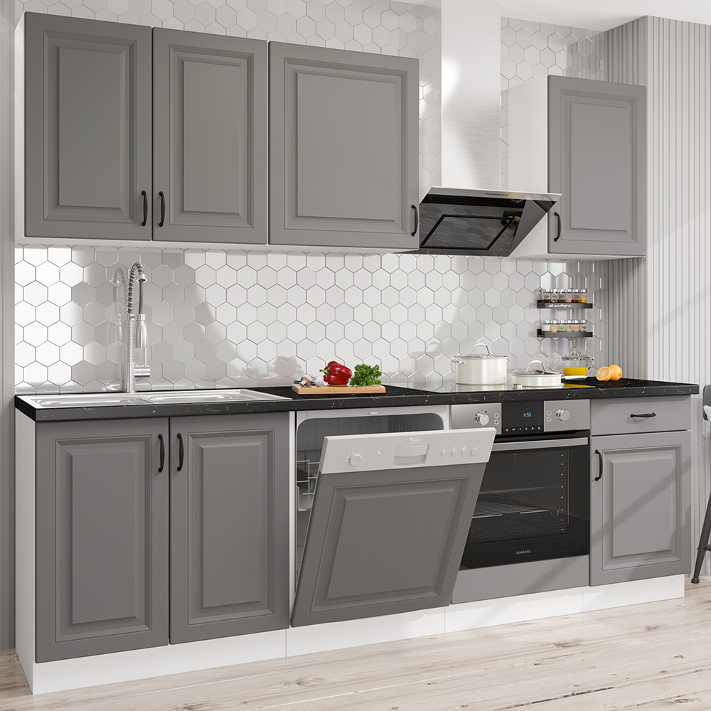 STILO bs | dolní skříňka 80D 2F s policí | 80 cm | bílá/šedá