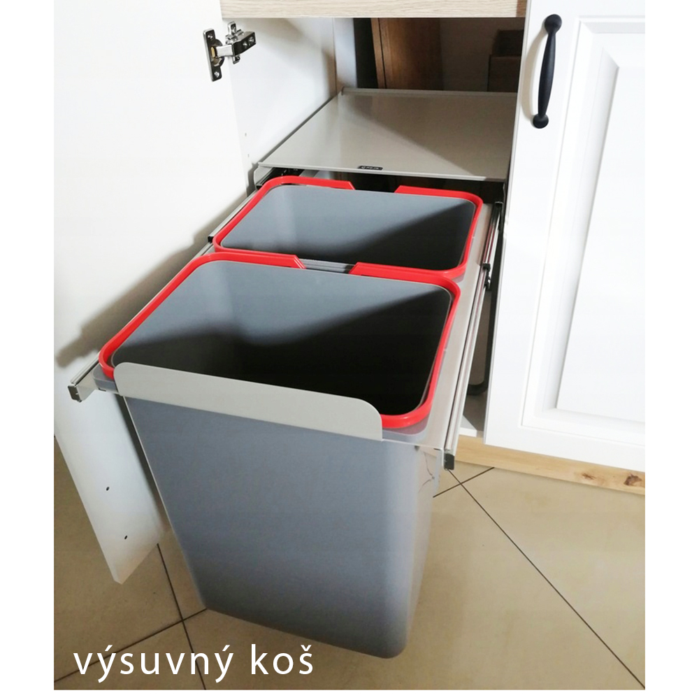 STILO bs | dolní skříňka 40D 1F s policí | 40 cm | bílá/šedá | UNI dvířka