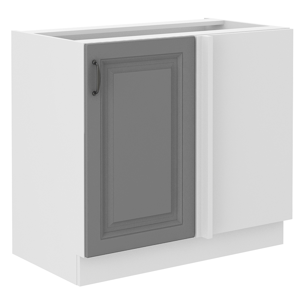 STILO bs | dolní skříňka 105ND 1F rohová s policí | 105x60 cm | bílá/šedá | UNI dvířka