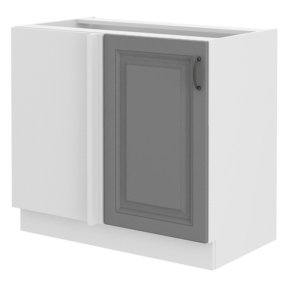 STILO bs | dolní skříňka 105ND 1F rohová s policí | 105x60 cm | bílá/šedá | UNI dvířka