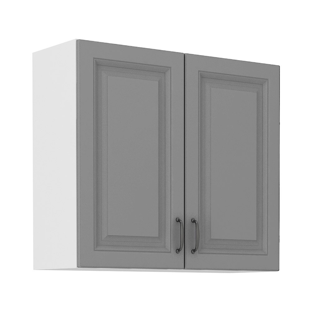 STILO bs | horní skříňka 80G-72 2F s 2 policemi | 80 cm | bílá/šedá