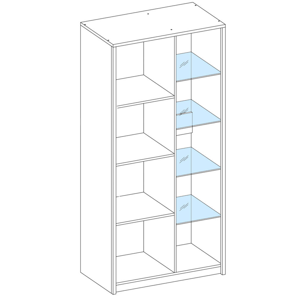 ROSSO f | vitrína ROS2 + LED osvětlení | 90 cm | artisan/congo mat/marmur