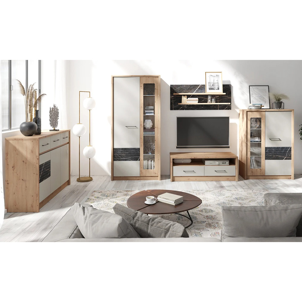 ROSSO f | vitrína ROS2 + LED osvětlení | 90 cm | artisan/congo mat/marmur