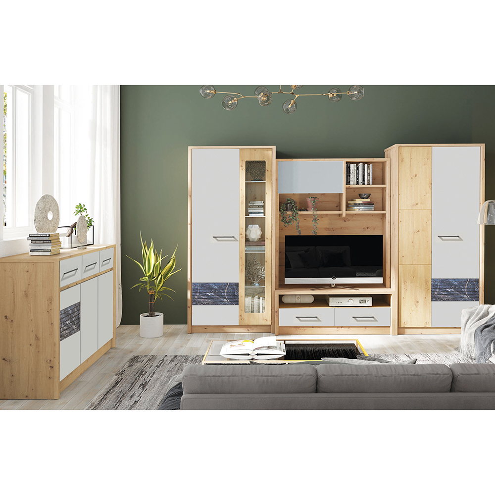 ROSSO f | vitrína ROS2 + LED osvětlení | 90 cm | artisan/congo mat/marmur